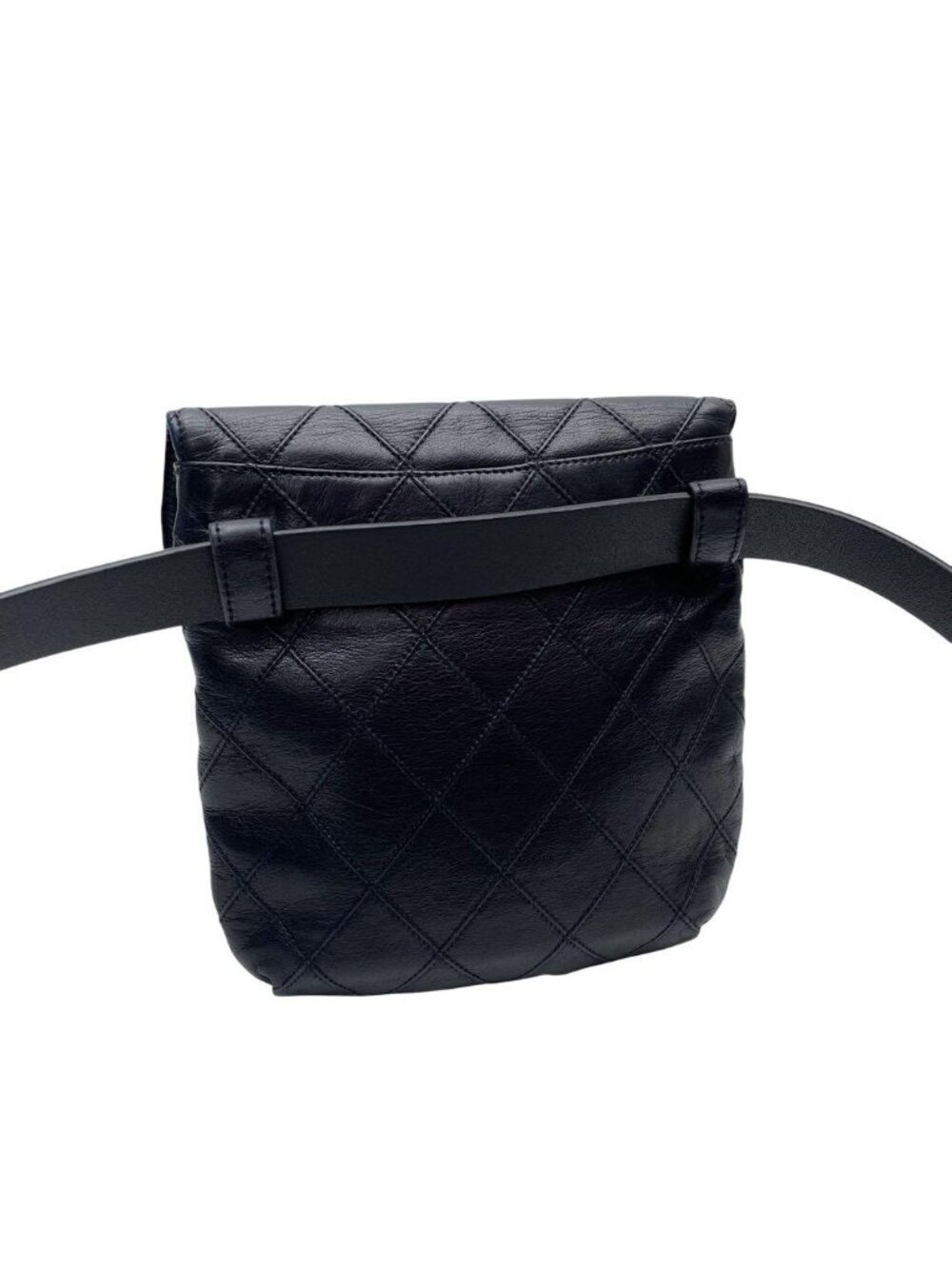 Chanel Bicolor Quilted Lambskin Waist Belt Bag Navy - Picture 2 of 10